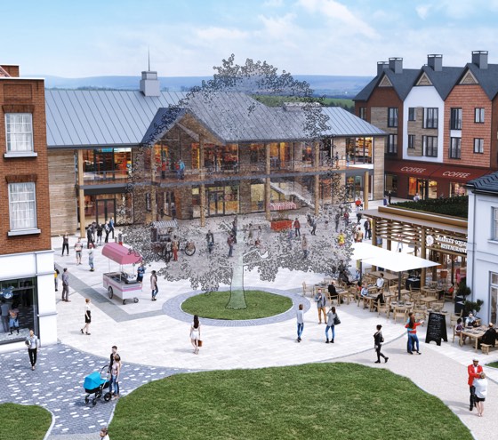 A CGI showing the design of the new town square. It will be made from materials originating from Farnham. A CGI showing the design of the new town square. It will be made from materials originating from Farnham. 